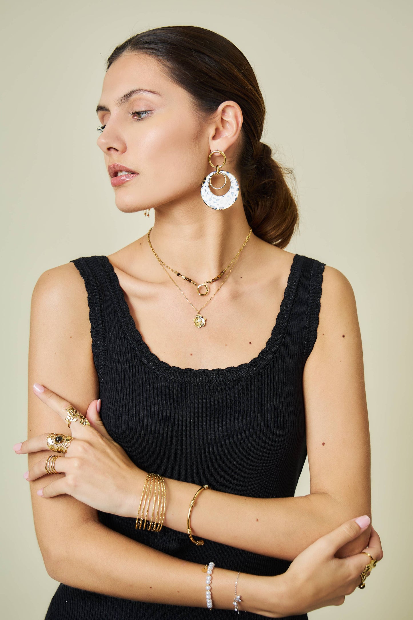 Bracciale mezza perla in oro
