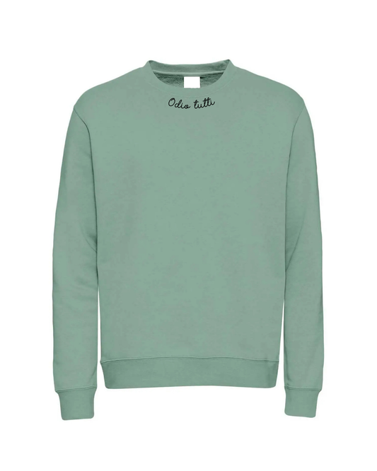 Felpa ricamata "dillo con un ricamo" Sage green