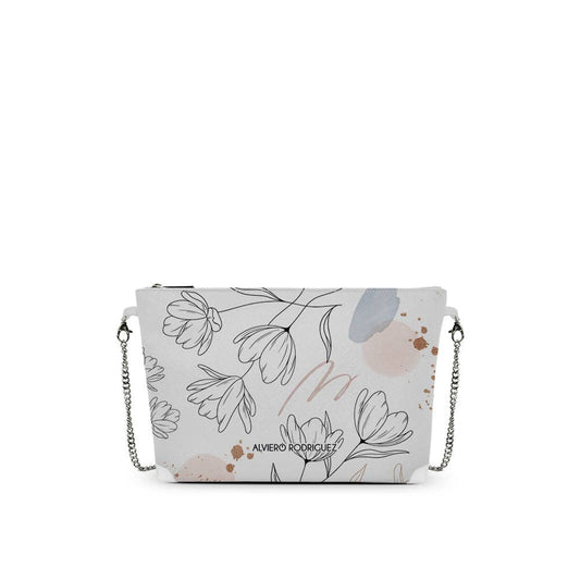 Borsa Alviero Rodriguez Diva Bag Bianca Art of flowers