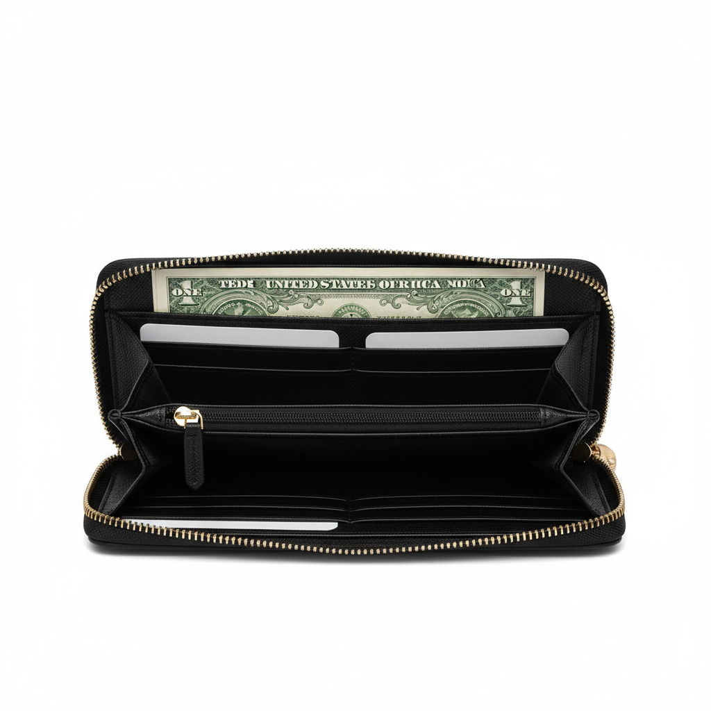 Portafoglio da Donna in Vera Pelle Blu