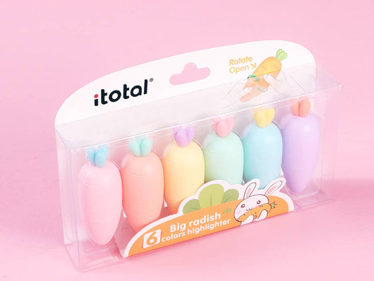 I-Total Set Evidenziatori A Forma Di Carota Macaron